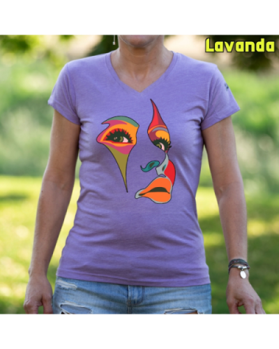 Camiseta Mujer Manga Corta-Una Mirada Lavanda