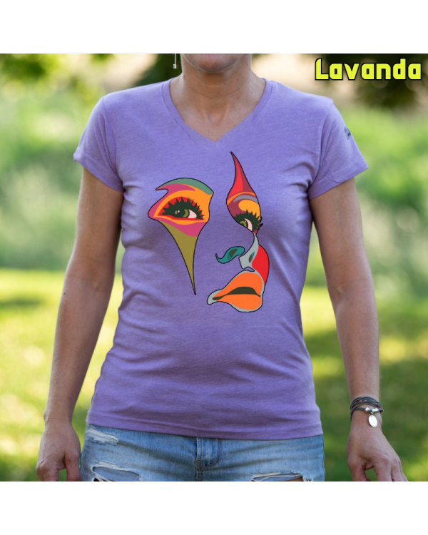 Camiseta Mujer Manga Corta-Una Mirada Lavanda