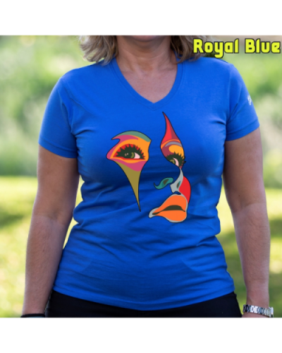 Camiseta Mujer Manga Corta-Una Mirada RoyalBlue