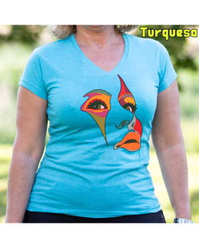 Camiseta Mujer Manga Corta-Una Mirada Turquesa