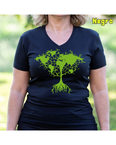 Camiseta Mujer Arbol Tierra - manga corta
