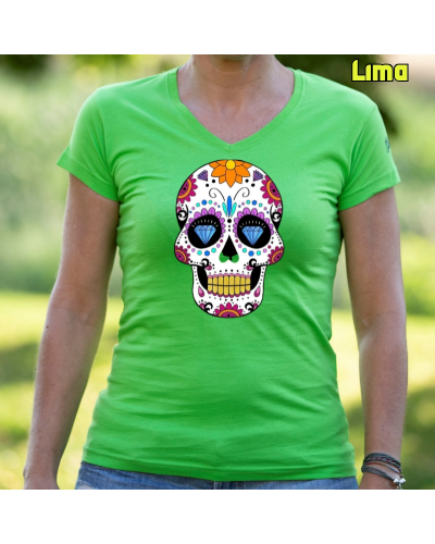 Camiseta Mujer Mexican Skull - manga corta