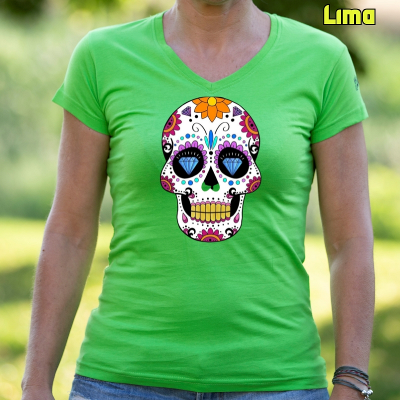 Mexican Skull  - Camiseta Mujer  Manga Corta
