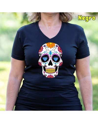 Camiseta Mujer Mexican Skull - manga corta