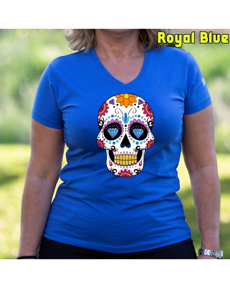 Camiseta Mujer  Manga Corta Mexican Skull