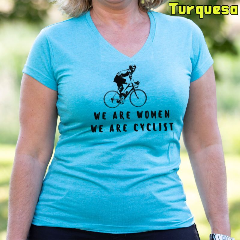 Mujer Y Ciclista - Camiseta Mujer Manga Corta