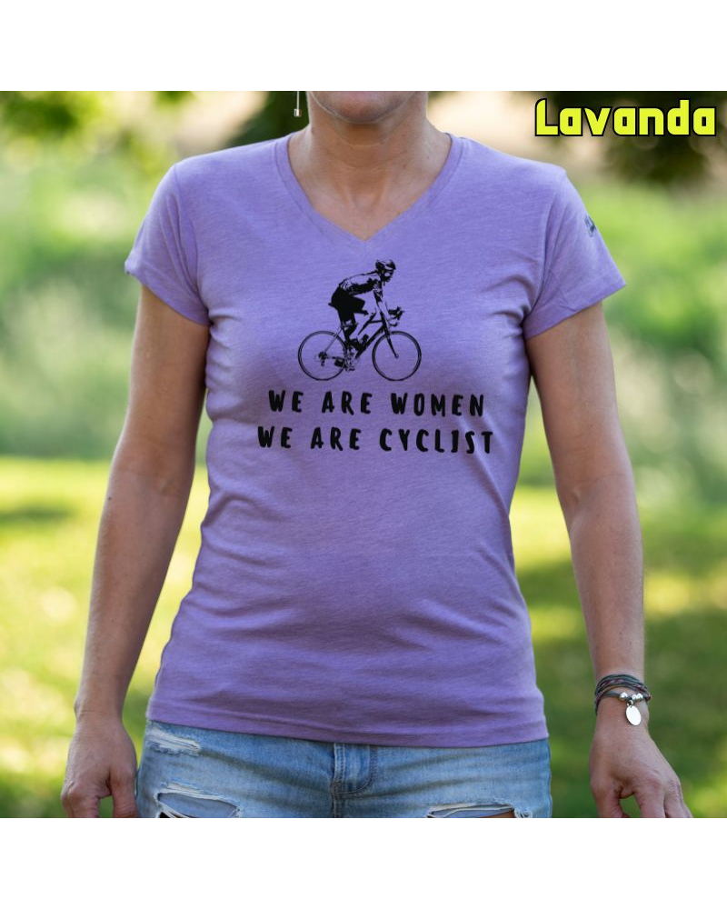 Camiseta Mujer Manga Corta -Mujer Y Ciclista