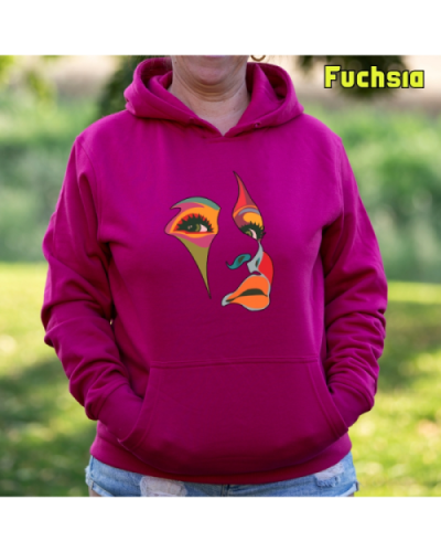 Sudadera Mujer Capucha-Una Mirada Fuchsia