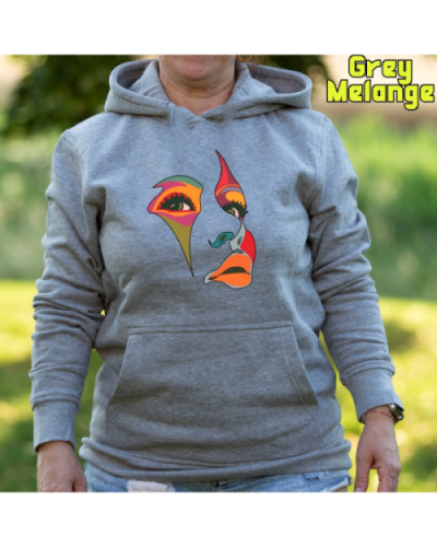 Sudadera Mujer Capucha-Una Mirada GreyMelange