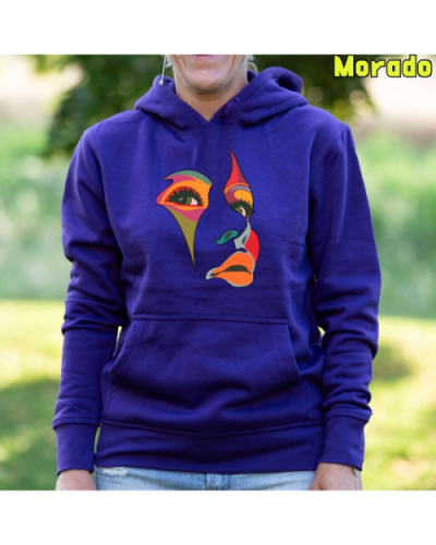 Sudadera Mujer Capucha-Una Mirada Morado