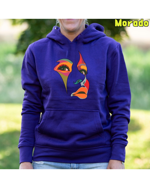 Sudadera Mujer Capucha-Una Mirada Morado