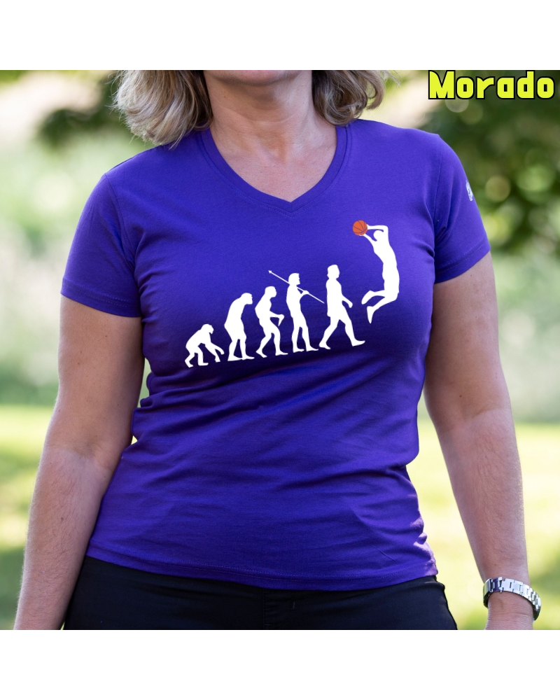 Basket Evolution - Camiseta Mujer Manga Corta