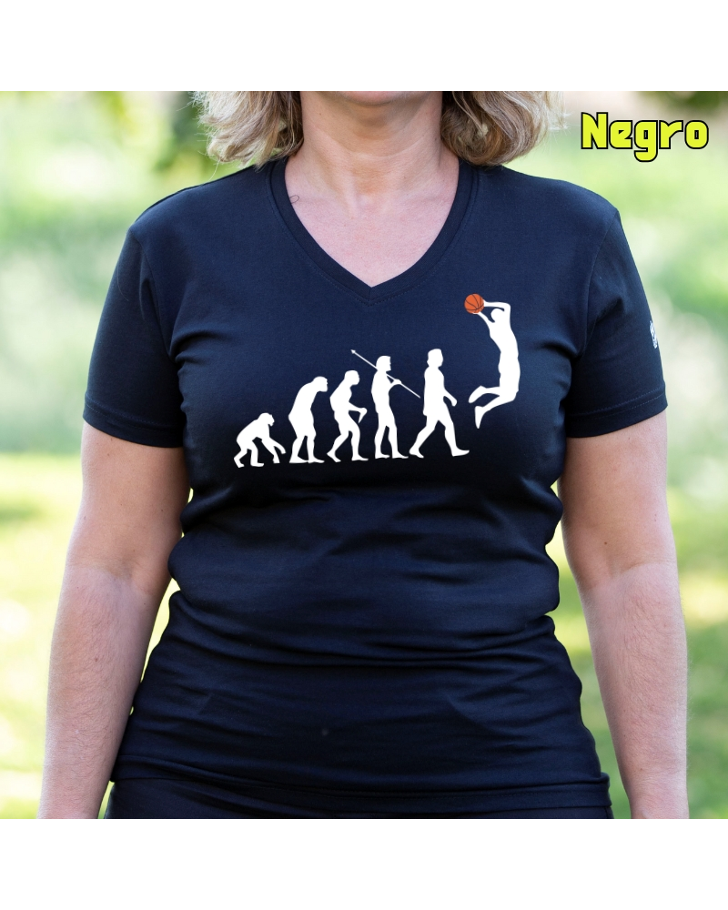 Basket Evolution - Camiseta Mujer Manga Corta