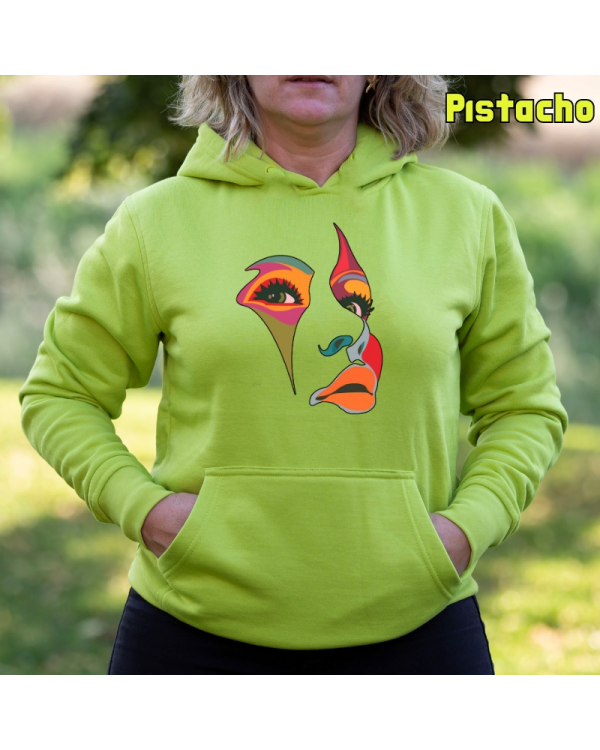Sudadera Mujer Capucha-Una Mirada Pistacho