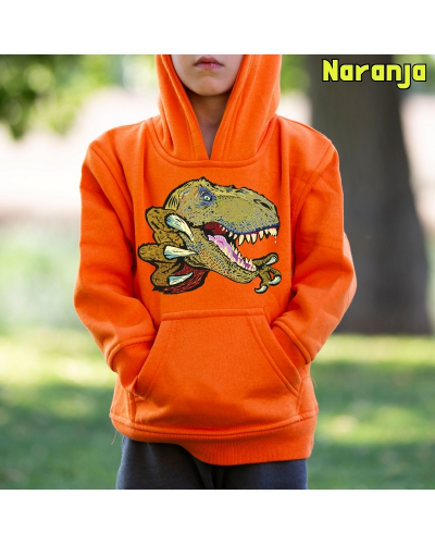 Sudadera niño con capucha T REX  La Kamiseta K Buskas