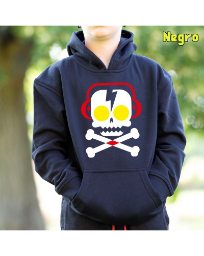 Sudadera Capucha Niño - SKULL DJ