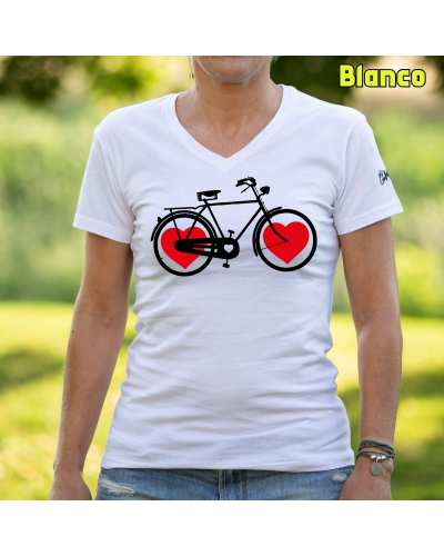 Bike Of Love - Camiseta Mujer  Manga Corta
