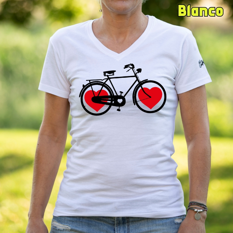 Bike Of Love - Camiseta Mujer  Manga Corta