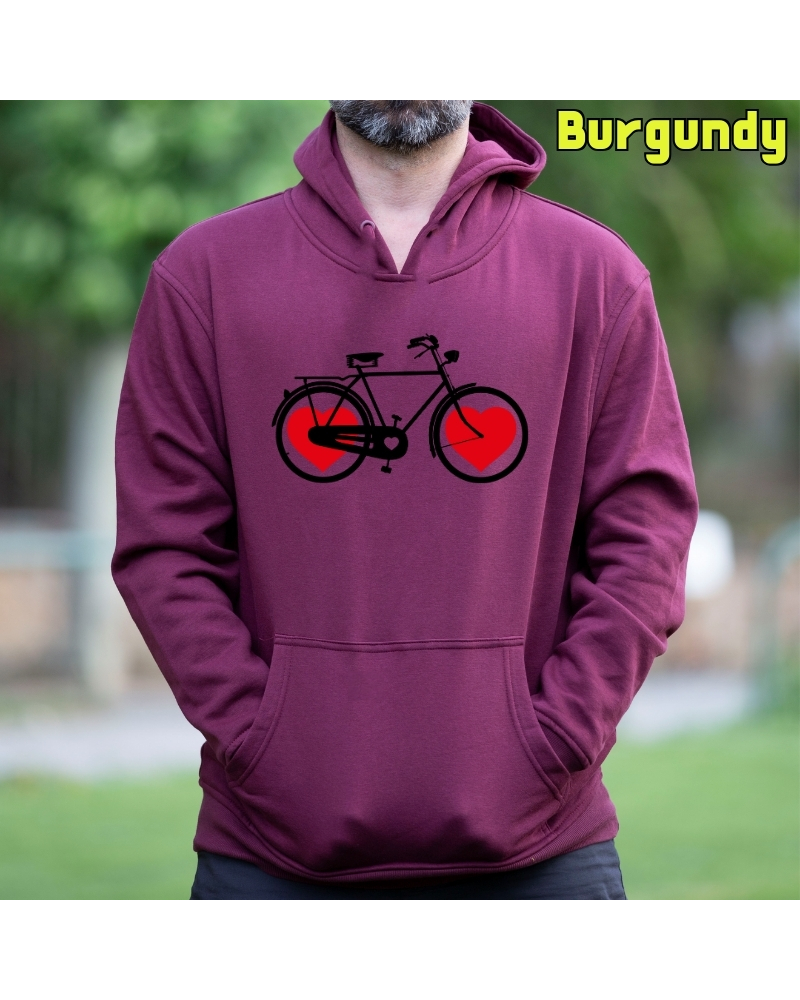 Sudadera hombre con capucha BIKE OF LOVE  La Kamiseta K Buskas