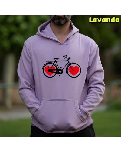 Sudadera hombre con capucha BIKE OF LOVE  La Kamiseta K Buskas