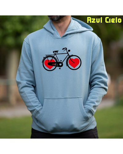 Sudadera hombre con capucha BIKE OF LOVE  La Kamiseta K Buskas