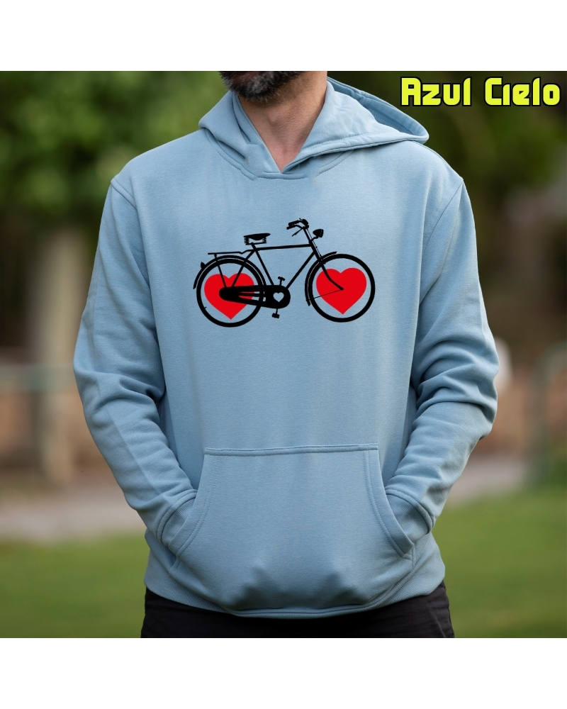 Sudadera hombre con capucha BIKE OF LOVE  La Kamiseta K Buskas