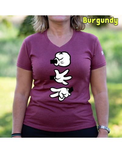 Camiseta Mujer Piedra Papel Tijera - manga corta