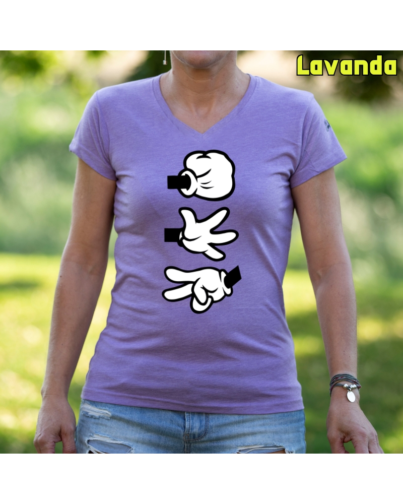 Camiseta Mujer Manga Corta - Piedra Papel Tijera