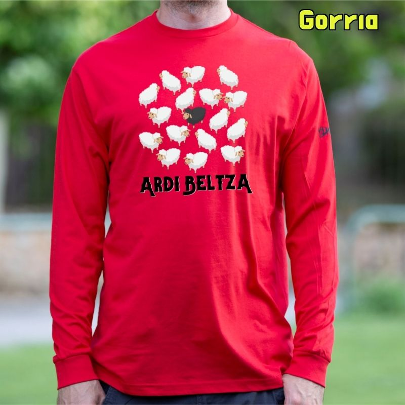 Gizonezkoen Kamiseta Mahuka Luzea - Ardi Beltza