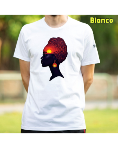 Camiseta Hombre Manga Corta-Africa Infinita Blanco