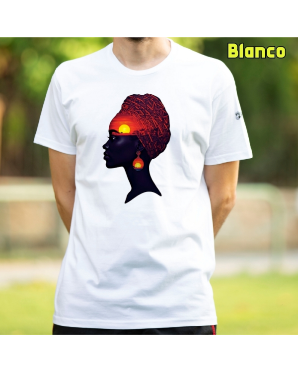 Camiseta Hombre Manga Corta-Africa Infinita Blanco