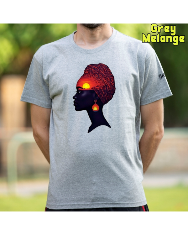 Camiseta Hombre Manga Corta-Africa Infinita GreyMelange