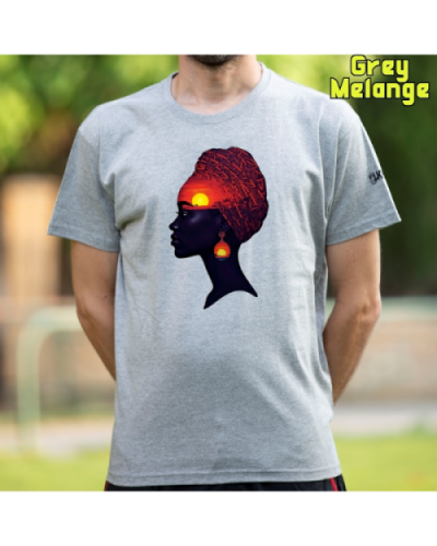 Camiseta Hombre Manga Corta-Africa Infinita GreyMelange