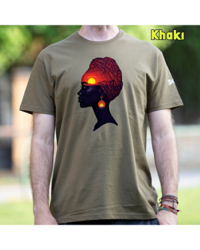 Camiseta Hombre Manga Corta-Africa Infinita Khaki