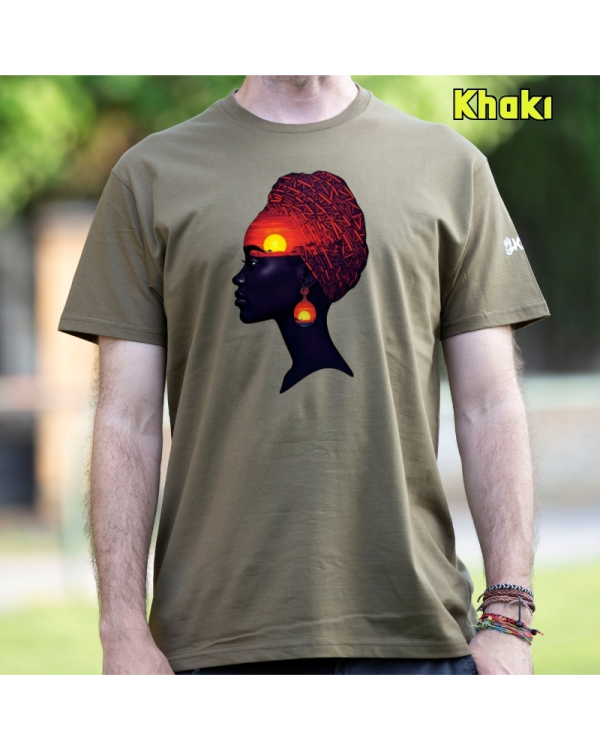 Camiseta Hombre Manga Corta-Africa Infinita Khaki
