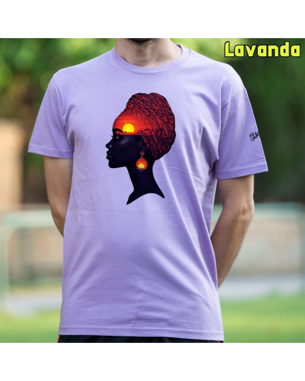 Camiseta Hombre Manga Corta-Africa Infinita Lavanda