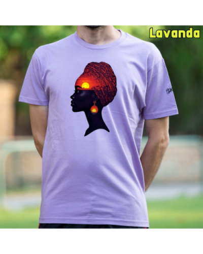 Camiseta Hombre Manga Corta-Africa Infinita Lavanda