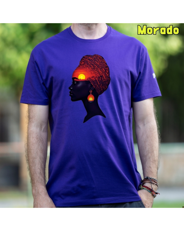 Camiseta Hombre Manga Corta-Africa Infinita Morado