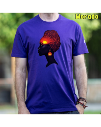 Camiseta Hombre Manga Corta-Africa Infinita Morado