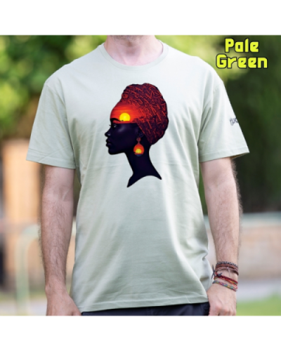 Camiseta Hombre Manga Corta-Africa Infinita PaleGreen