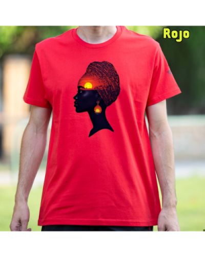 Camiseta Hombre Manga Corta-Africa Infinita Rojo