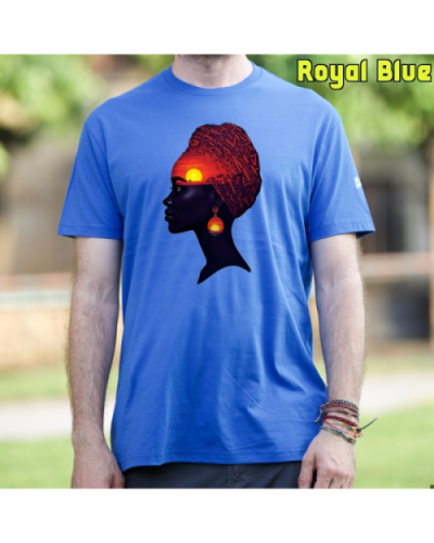 Camiseta Hombre Manga Corta-Africa Infinita RoyalBlue