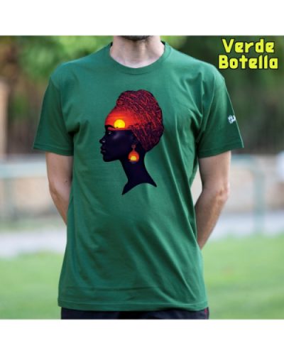 Camiseta Hombre Manga Corta-Africa Infinita VerdeBotella