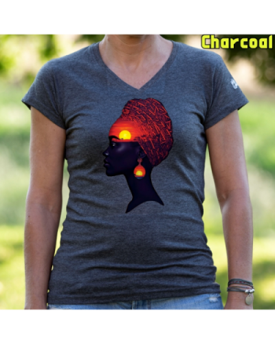 Camiseta Mujer Manga Corta-Africa Infinita Charcoal