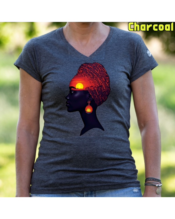 Camiseta Mujer Manga Corta-Africa Infinita Charcoal