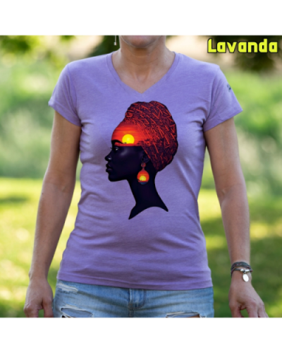 Camiseta Mujer Manga Corta-Africa Infinita Lavanda
