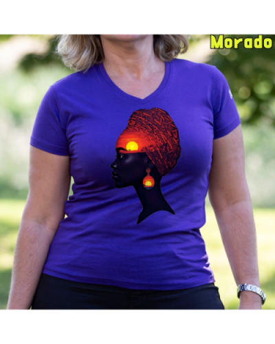 Camiseta Mujer Manga Corta-Africa Infinita Morado