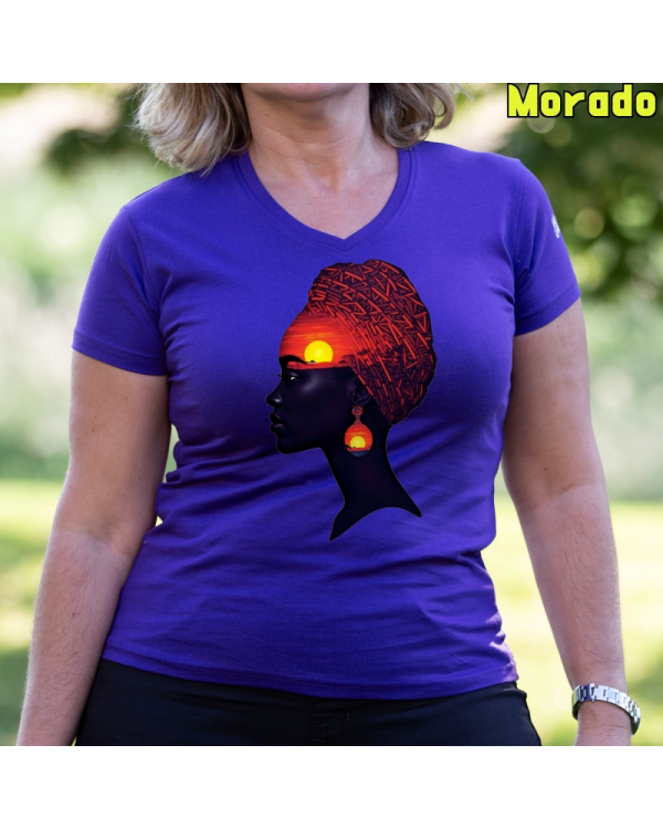 Camiseta Mujer Manga Corta-Africa Infinita Morado