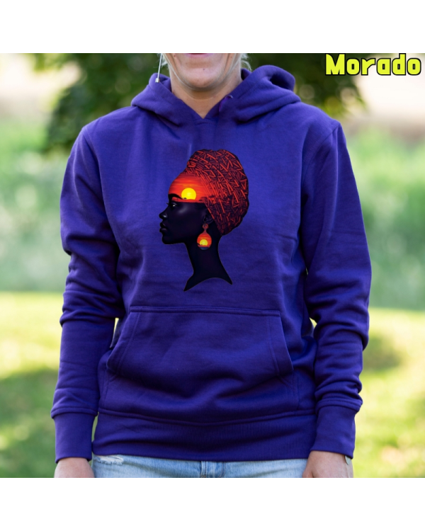 Sudadera Mujer Capucha-Africa Infinita Morado