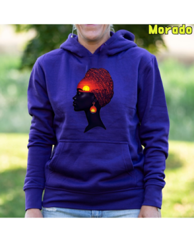 Sudadera Mujer Capucha-Africa Infinita Morado